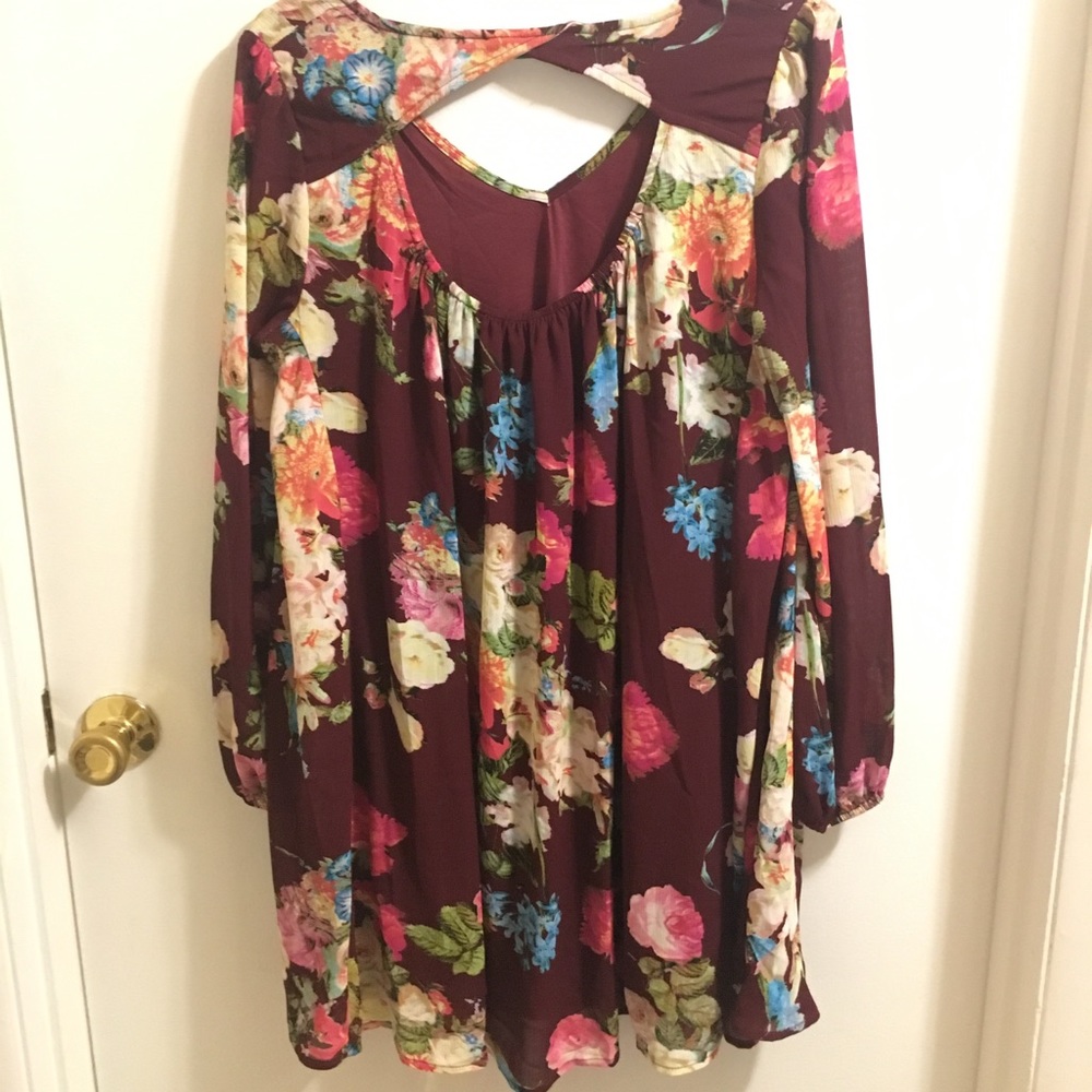 Maroon Floral Dress